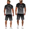 Erkek Trailsits Yeşil Scorpion T Shirt 3D Baskı Trailsuitpants Zehirli Grafik Top Sokak Menwomen Hip Hop Yaz Erkek Takım 230720
