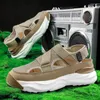 Sandalen 3 kleuren heren zomer ademend mesh mode gesloten teen platforms outdoor casual schoenen