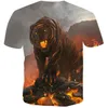 2019 mäns stor storlek sommar ny 3D digital tryckning casual t-shirt184j