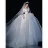 Vintage arabski linijka ślubna sukienki ślubne Suknie ślubne kochanie Bling błyszcząca suknia przycisk Train Butt Plus Size Formal Bride Dubai Elegancka sukienka śr.