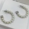 Orecchini di perle da donna in argento 925 con ciondoli da donna Eardrops Toroidal Simple Luxury Jewerl Wedding Party Copricapo Pacchetto con scatola