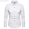 Męskie koszule nowa jesień moda marka Mężczyzna ubrania Slim Fit Men Koszula z długim rękawem Mężczyźni Polka Dot Casual Men Shirt Social Plus Size M-5xl L230721