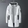 Mäns jackor foJaganto Men's Mid-Längd Jacket Youth Korean Style Slim Stand-Up Collar Windbreaker Casual Hooded Windproof Jacket Men 230721