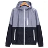 Men's Jackets Spring Autumn Thin Coats Men Long Sleeve Patchwork Zipper Hooded Jacket Male Brand Outwear Clothing 2023