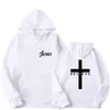 Męskie bluzy bluzy wierz, że Jezus Printed Man Design Design z kapturem z kapturem HARAJUKU Wiosną Autumn Hooded Streetwear 230720