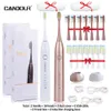 칫솔 Candor CD-5168 음파 전기 칫솔 충전식 칫솔 IPX8 방수 15 모드 USB 충전기 교체 헤드 세트 230720