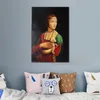 Leonardo Da Vinci Canvas Art la Dama con l'ermellino Figura fatta a mano Opera d'arte rinascimentale Pittura Home Decor