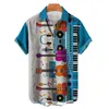 Camicie casual da uomo One N Moda estiva da uomo Personalità per il tempo libero Digitale 3D Stampato risvolti Bottoni Maniche corte e abbigliamento freddo Uomo