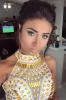 African Gold Crystal Zweiteilige Ballkleider Stehkragen Weiß Chiffon Sexy High Split Prom Party Kleider Open Back Frauen Pageant Kleid