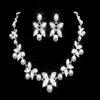Economici strass perle finte set di gioielli da sposa orecchini collana di cristallo da sposa ballo di fine anno spettacolo ragazze accessori da sposa in 294d