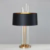 Modern Luxury Light Glass Designer Table Lamp vardagsrum sovrummet Bedside Fabric Lampshade Home Lighting Fixtrues E27 110-240V287V