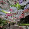 Umbrellas Rainproof Paper Chinese Traditional Craft Wooden Handle Oil Papers Umbrella Party Stage Performance Props Drop Delivery Ho Dhrpi