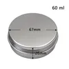 60g aluminium cosmetische pot 2 oz zilver metalen make-up pot pot container voor crème poeder gel gebruik olie wax lippenbalsem spice272R