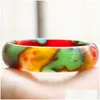 Bangle Natuurlijke Kleur Jade Mannen Vrouwen Mode Accessoires Echte Chinese Gekleurde Jades Steen Jadeïet Armband Lucky Amet Drop Levering Dhjxb