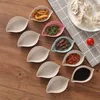 Herb Spice Gereedschap Kruiden Schotel Thuis Keuken Tarwestro Creatieve Plastic bladvormige Kleine Schotel Servies Dip Snack Schotel 230720