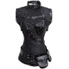 Dobby Kunstleer Punk Corset Staal Uitgebeende Gothic Kleding Taille Trainer Baskische Steampunk Corselet Cosplay Party Outfits S-6xl Y19231R