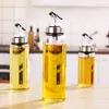 Storage Bottles Jars Olive Oil Dispenser Bottle For Kitchen Glass Coffee Syrup Vinegar Dispenser Automatic Opening Cooking Oil Container 230720