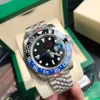 メンズトップクオリティウォッチbpactory 40mm gmt batman 116710blnrブルー発光セラミック2813ムーブメントメカニカルオートマチックメンズウォッチ270w