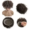 6 -calowe malezyjskie dziewicze ludzkie włosy zamiennik 8x10 Brown Color 4# Bouncy Curl Center Lace Australia Unit dla mężczyzn