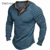 Męskie koszulki plus size 3xl męskie patchworki 2023 America Europe Europe Fashion Tops Men Long Rleeves Pullover Casual Ruched Shirt Cloing J230721