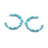 Hoop Earrings Bohemian Beach Turquoise Beaded Personalized Ethnic Style Stone Handmade C-shaped