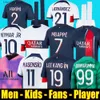 Jerseys de football Maillot de Foot Mbappe Hakimi Lee Kang dans Verratti Football Shirt Asensio PSGS HOMMES ENFANTS Kit quatrième Kimpembe Ugarte Hernandez