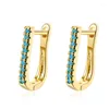 Hoop Earrings Arrival Turquoise Gold For Women Jewelry Trendy Silver 925 Girl Accessories Lady Bright Zircon Bijou