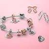 Dzień Matki 925 Srebrny bodobrek Twinling Stars Dangle Charm Bead pasuje do europejskiej biżuterii pandora bransoletki