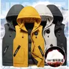 Vestes pour hommes M-5XL Automne À Capuche Gilet Couleur Unie Tendance Sans Manches Veste Tops Homme Mode Casual Chaud Zipper Coton Gilet Outwear