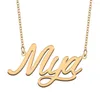 Collares pendientes Mya, collar con placa de identificación para mujer, joyería de acero inoxidable, cadena con nombre chapado en oro, regalo para madres y novia