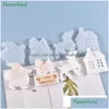 Bakvormen Nieuwe Diy Kristal Epoxyhars Mallen Kerst Decor Elanden Kerstman Vrolijk Huis Opknoping Sile Mould Cake Decorating gereedschap Dhesh