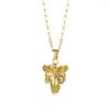 Pendant Necklaces Hiphop Skull Women Clavicle Chain Female Punk Style Gold Color Stainless Steel Neck Accessories Jewelry Girls