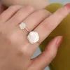 Cluster Ringen Natuurlijke Shell Bloem Ring 925 Sterling Zilveren Handgemaakte Sieraden Voor Vrouwen Gift Mode Persoonlijkheid