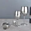 Şarap Gözlükleri 1 PCS Paslanmaz Çelik All-Steel Goblet Metal Glas Wineglass Bar Şampanya Kokteyl İçme Kupası Parti Malzemeleri