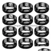 Band Rings 12 Constellations For Wome Man Virgo Cancer Capricorn Sagittarius Leo Pisces Libra Scorpio Stainless Steel Black Couple R Dhclk