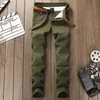 Męskie dżinsowe motocyklowe armia zielona chuda szczupła fit patchwork stretch dżinsowe spodnie moto #7119-2206a