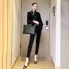 Survêtements pour femmes 2023 Femme Automne Et Hiver Mode Tempérament Version Coréenne Style Britannique Noir Président Office Manager Business