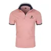 Polos pour hommes mode d'été NOIR YAK manches courtes coton POLO couleur unie col polo affaires haut décontracté 230720