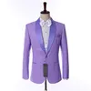 Côté Vent Un Bouton Violet Clair Paisley Groom Tuxedos Châle Revers Garçons D'honneur Hommes Costumes De Fête De Mariage Veste Pantalon Gilet Cravate K17225f