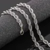 Ed Rope Chain Classic Mens Jewelry 18k Białe złoto Hip Hop Mash Maszyndem biżuteria 24 cale 225J