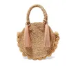 Bolsas de noite moda redonda de palha boêmia borla rattan bolsas femininas tecidas crossbody ombro bola estilista verão bolsa de praia