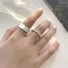 Cluster Rings Original 925 Silver Color Interware Lines For Women Casal Wedding Engagement Anel Vintage Women's Fine Jewelry