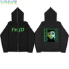 Sweats à capuche pour hommes Sweats unisexe Feid Ferxxo Vestes Full Chain Zipper Sweats imprimés Casual Y2k Hoodie Ferxxo Fleece Jacket Black Long Sleeve Coat 230720