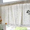 Curtain Light Fresh 40x140cm Floral Fabric Art Partition With Pom Home Decor Short Door Half