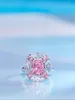 Wedding Rings OEVAS 100 925 Sterling Silver Pink High Carbon Diamond Radiant Cut For Women Sparkling Party Fine Jewelry Gift 230721