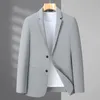 Erkek Suit Blazers Buz İpek Yüksek Elastik Yüksek Kaliteli Moda Yaz İnce Güneş Kremi Takım Erkek İlkbahar ve Yaz Boş Zamanlı Takım Tek West Coat 230720