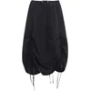Jupes 2023 Simple cordon froncé jupe évasée Y2k Streetwear rose noir irrégulière longue pour les femmes Harajuku mode 230720