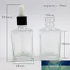 Ganz: 10 x 1 Unze klare, quadratische Glas-Tropfflasche, kleine 30-ml-Klarglasflasche mit Pipettentropfer289d