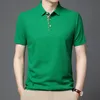 Men's Polos Arrival Men's Polo Shirt Male Business Short Sleeve Wafer Check Turn-down Collar T-Shirt Tops 230720