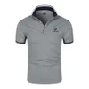 Polos pour hommes mode d'été NOIR YAK manches courtes coton POLO couleur unie col polo affaires haut décontracté 230720